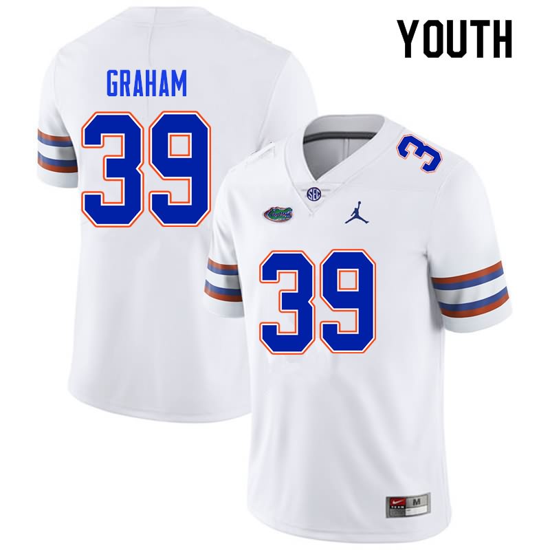 NCAA Florida Gators Fenley Graham Youth #39 Nike White Stitched Authentic College Football Jersey HXT0164GX